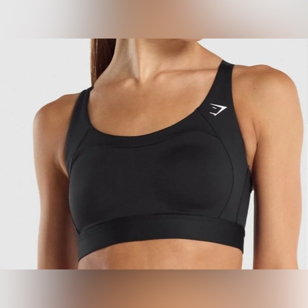Gymshark med to high impact adjustable closure racerback black sports bra sz lrg